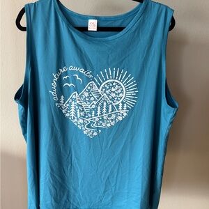 Adventure Awaits Blue Tank Top